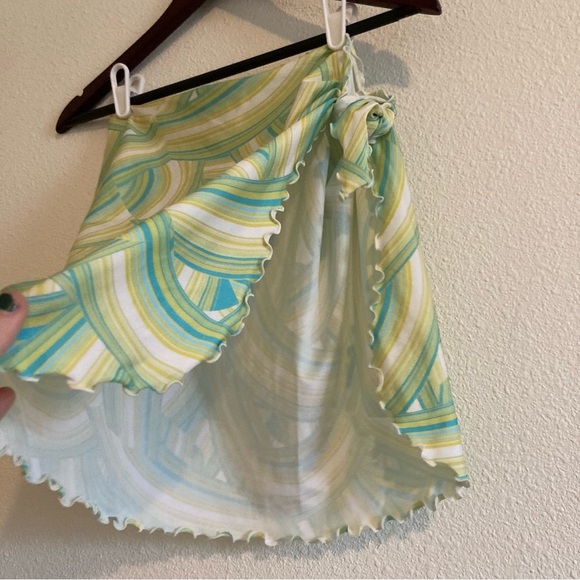 NWT L*Space Cher Lettuce Edge Coverup Printed Sarong Skirt Size XS/S - Picture 7 of 9
